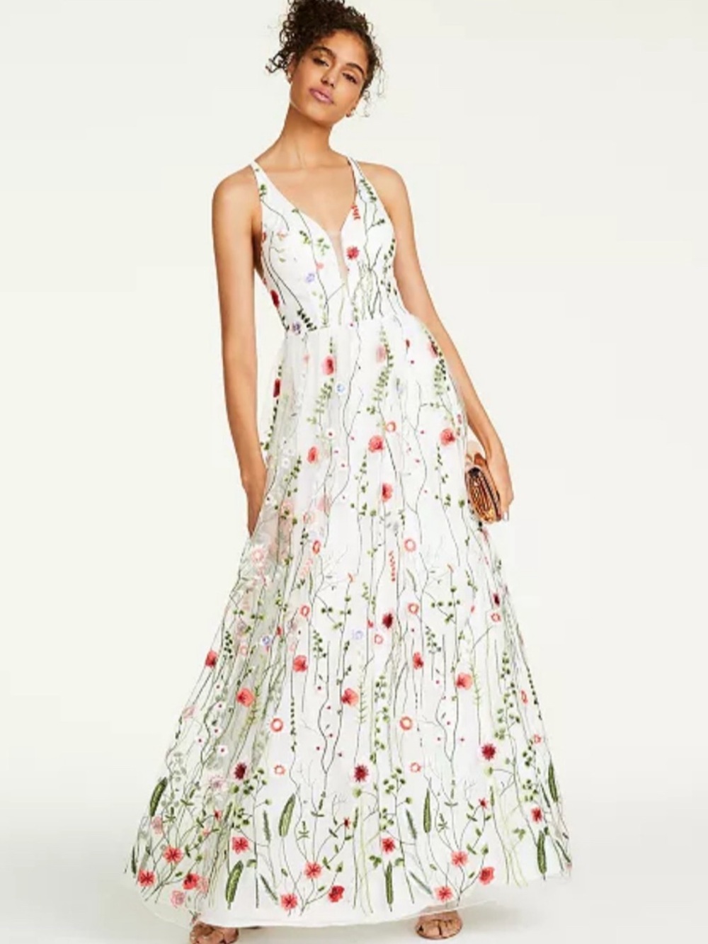 City Studio Floral Embroidered Strappy Back Mesh Dress Junior’s Size 7 (NWT)